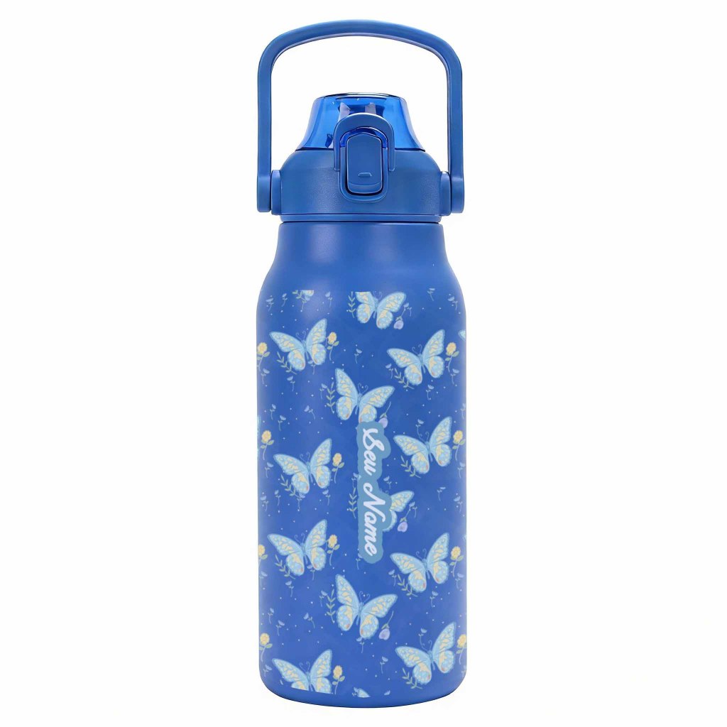 Personalizar Garrafa Térmica Inox 1700ML Borboletas Flores Primavera Durável Uso Diário em Oferta na Shopee
