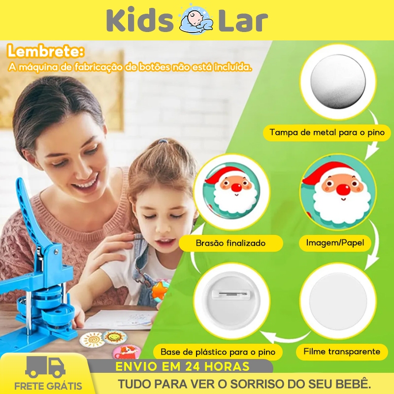 32/44/58mm 100PCS Boton Para  Conjunto de Máquina de Crachá Deslizante Máquina De Button