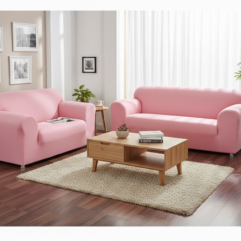 JOGO KIT CAPA DE SOFA COLADINHA 2 E 3 LUGARES PREMIUN MALHA GEL PARA SOFÁ COM ACABAMENTO EM ELÁSTICO