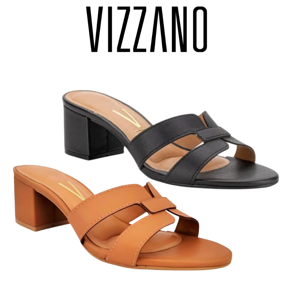 Tamanco Feminino Vizzano Salto Grosso Tiras H em Oferta na Shopee