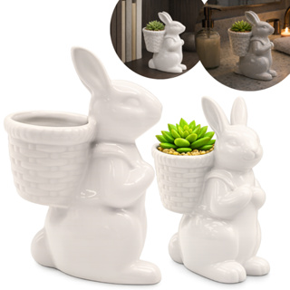 Coelho Decorativo de Cerâmica Porcelana com Pote Decoração de Páscoa em Oferta na Shopee