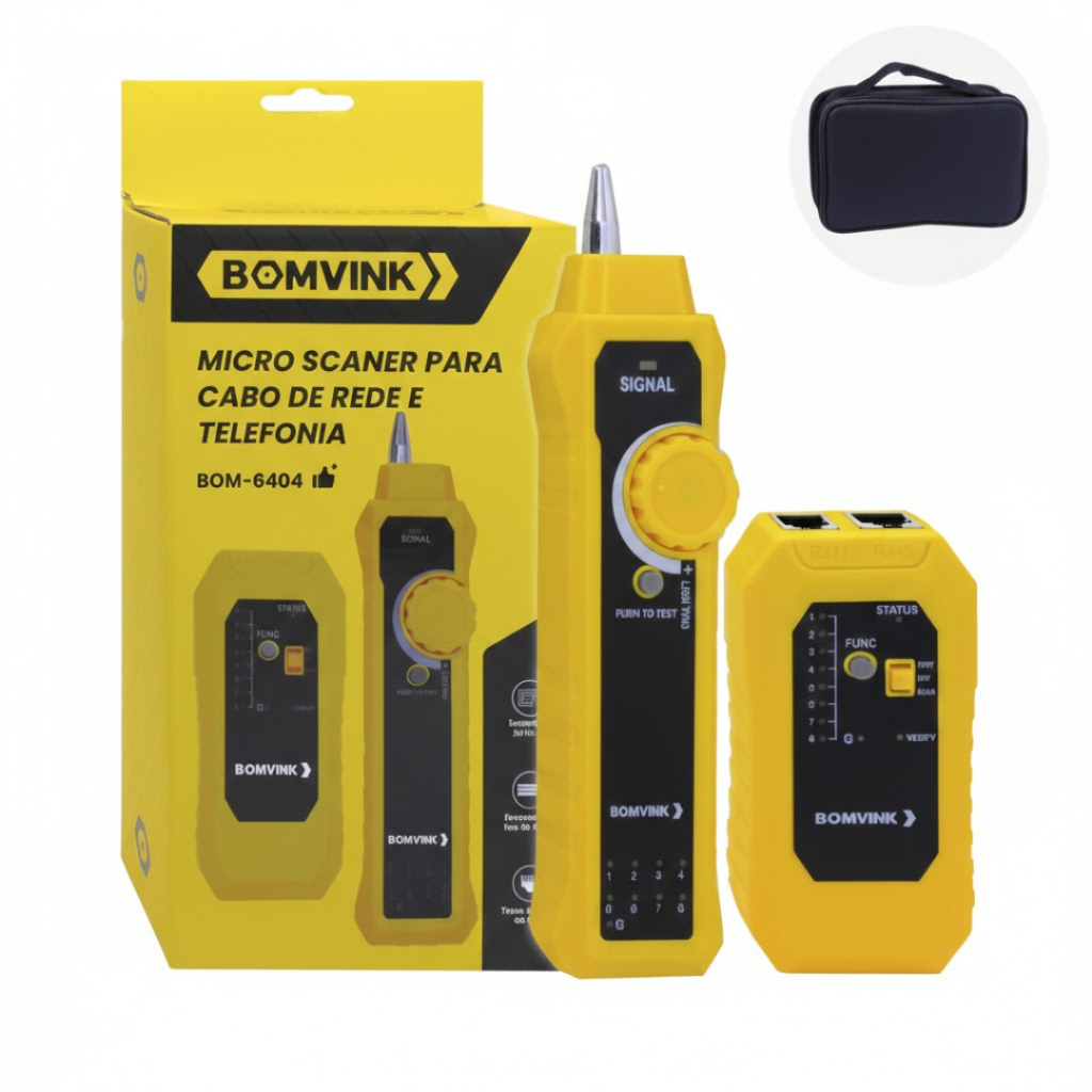 Kit Testador e Localizador de Cabo de Rede e Telefonia -  Bomvink