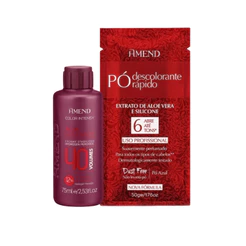 Kit Pó Descolorante Amend Aloe Vera e Silicone 50g + Água Oxigenada Color Intensy 40 volumes 75ml