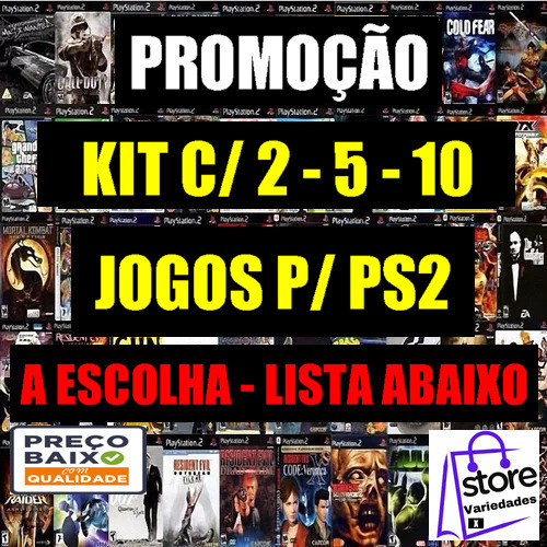 Jogos PS2 Kit C/ 2 - 5 - 10 Unidades A Sua Escolha LEIA DESCRIÇÃO!