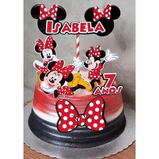 Topo de Bolo MICKEY E MINNIE - Aniversário MICKEY E MINNIE/Decoração MICKEY E MINNIE - 3D em Camadas