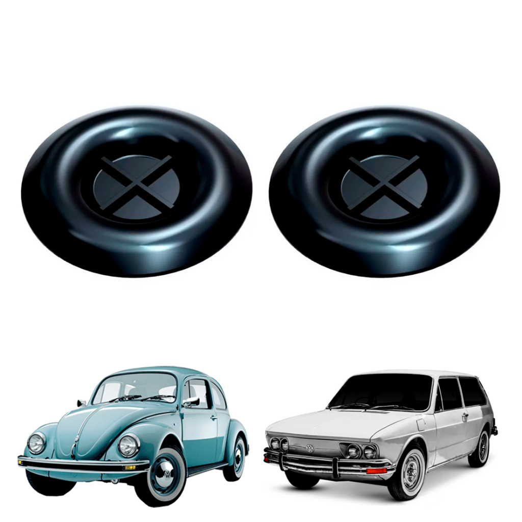02 Peças Tampão Caixa De Step Estepe Vw Brasília Fusca 67/96
