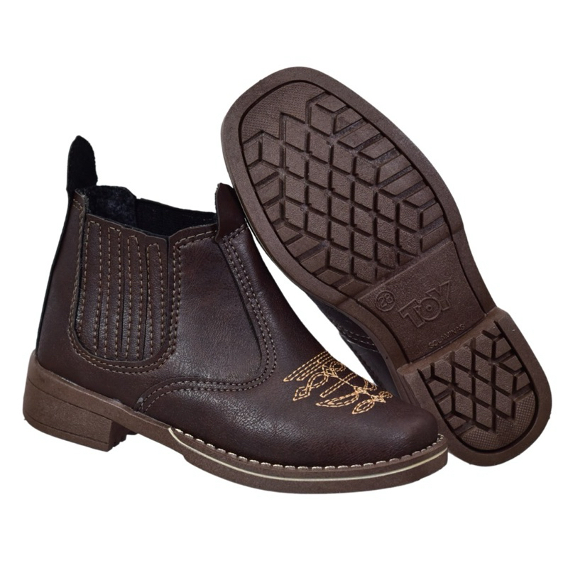 Botina Infantil Texana Solado Toy Ultra Leve Jeca Bota Country Juvenil Bico Quadrado Barretos Jeca