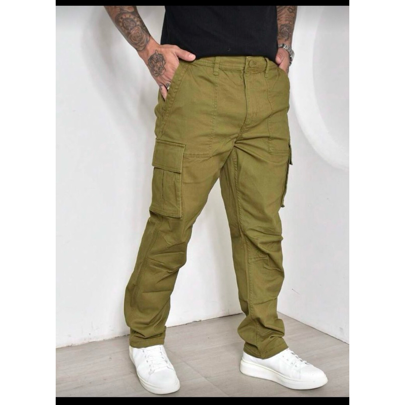 Calca Cargo Sarja Premiun - calca sarja embotido comforto,Qualidade e Estilo. em Oferta na Shopee