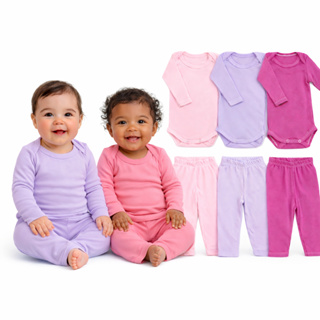 Kit 12 Peças Body + Mijao bebe Menina e Menino Manga Longa Infantil Bori P ao G em Oferta na Shopee