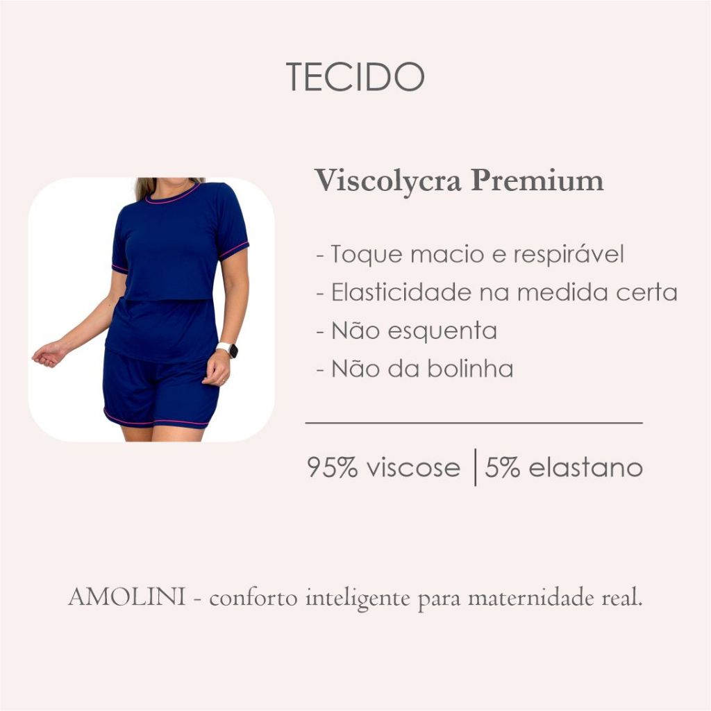 Pijama Amamentação Premium Feminino Maternidade Gestante Gravida Amamentar Pós Parto Confortável