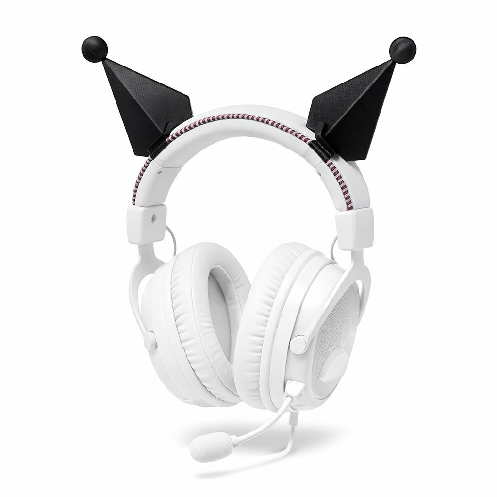 Ornamento Orelha Kuromi para Fone de Ouvido Headset Decoracao Setup