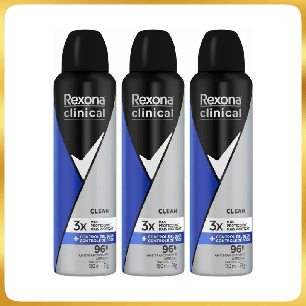 Kit Desodorante Rexona Aerosol Men Clinical Clean 150ml