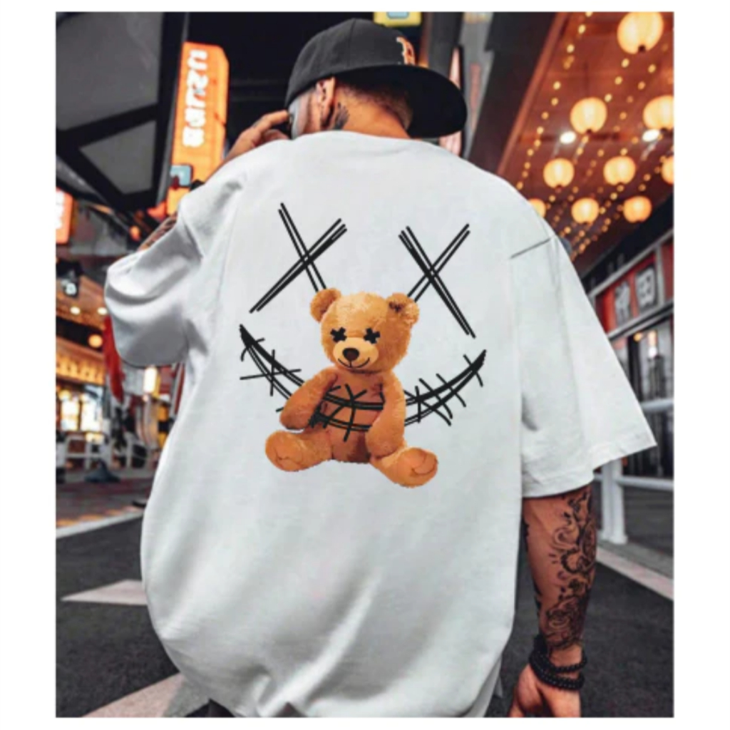 Camiseta Unissex Oversized Streetwear Urso X, Camisa Oversized adulto, Camiseta Oversizid estilosa