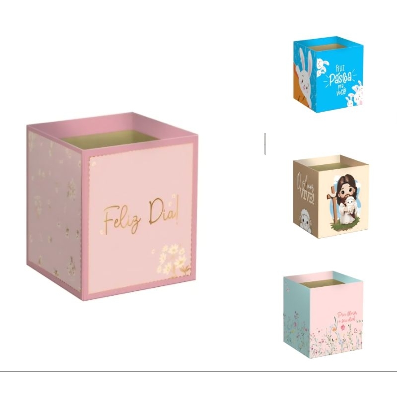 Cachepot Quadrado 11cm x 11cm x 11cm Decorado/ Estampado 5 Unidades em Oferta na Shopee