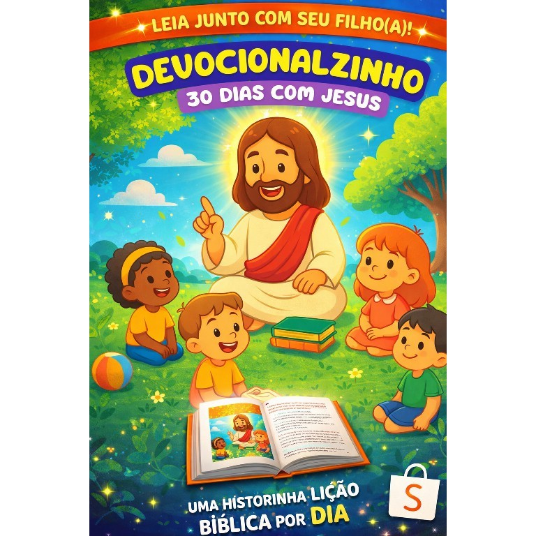 Devocional Infantil  Kids com Deus 30 Dias com Jesus - Apostila Impressa Colorida A4