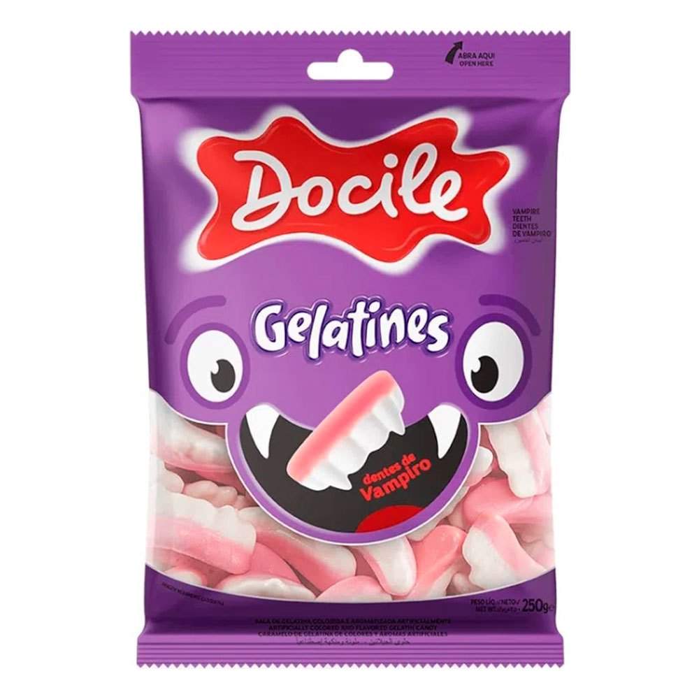Bala de Gelatina Gelatines Dentadura Dentes de Vampiro 250 - Docile