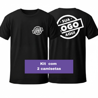 KIT 2 Camisetas Personalizadas Uniforme Com Sua Logo - 100% Poliéster Modelo Premium em Oferta na Shopee