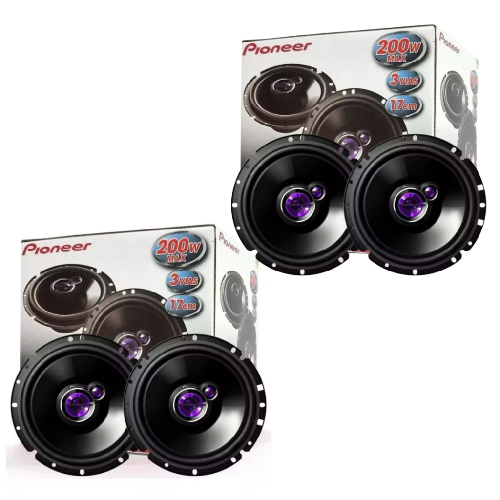 Kit 4 Alto Falantes Pioneer TS-1760BR 6 Polegadas Triaxial 3 Vias 50W RMS Original