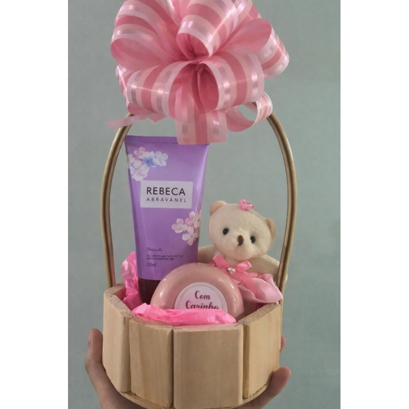 Kit Presente Feminino Rebeca Abravanel | Hidratante + Sabonete| Cesta Romântica