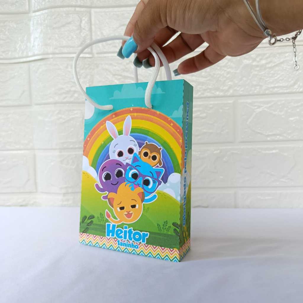 Sacolinha PP para Lembrancinha Personalizada Bolofofo Menino - Sacolinha Surpresa - PEGUE E MONTE