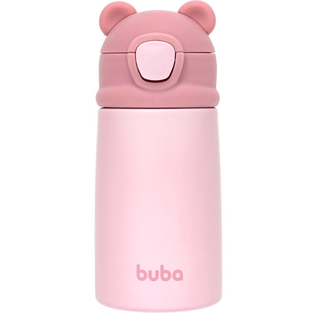 1un Copo Térmico Buba Treinamento Parede Dupla Infantil 320ml Ursinho ROSA