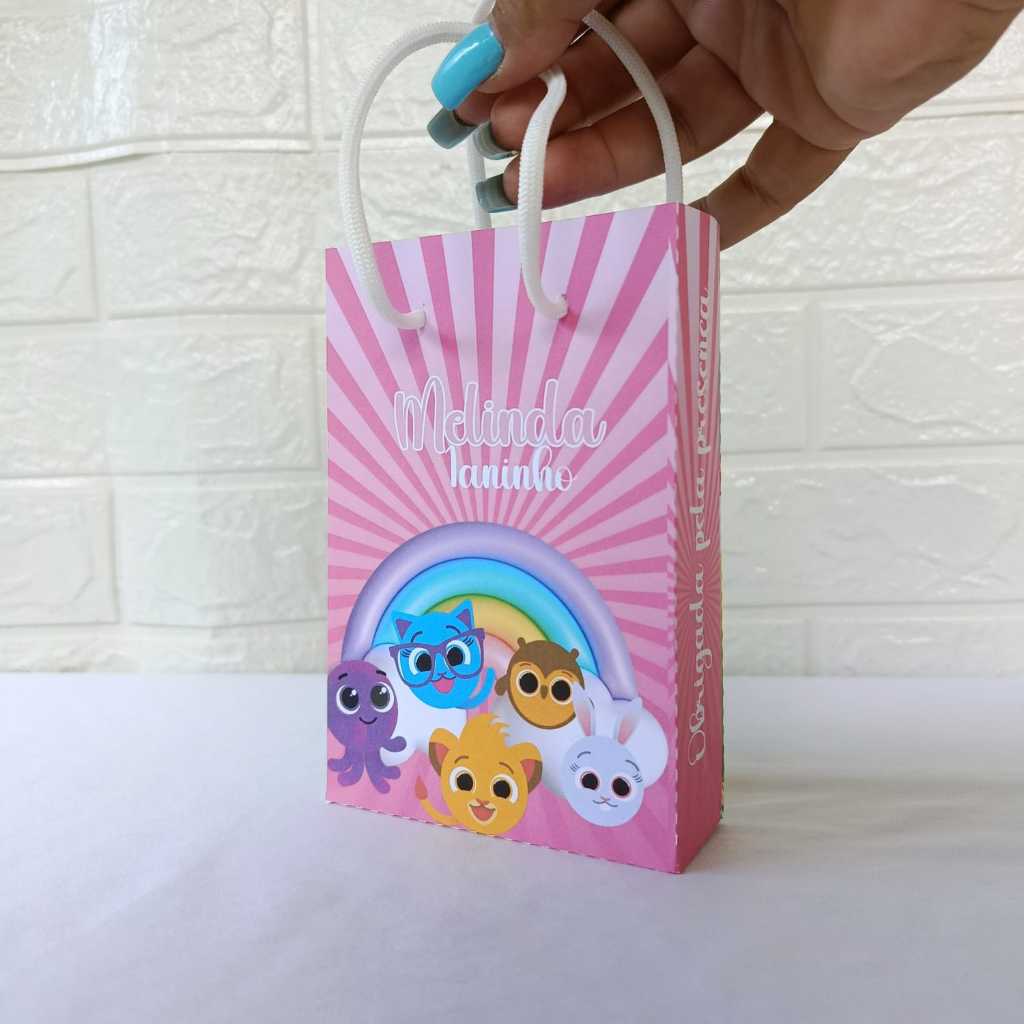 Sacolinha PP para Lembrancinha Personalizada Bolofofo Menina - Sacolinha Surpresa - PEGUE E MONTE
