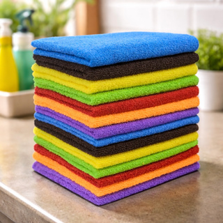 Kit 10 Panos de Microfibra 40x60cm Multiuso Limpeza Doméstica e Automotiva Não Arranha Super Macio em Oferta na Shopee