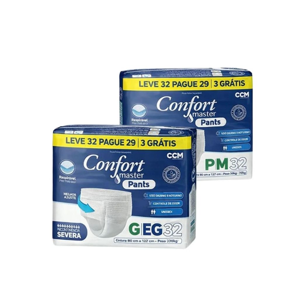 Fralda Calcinha / Cueca Confort Master Pants Adulto P/M ou G/XG em Oferta na Shopee
