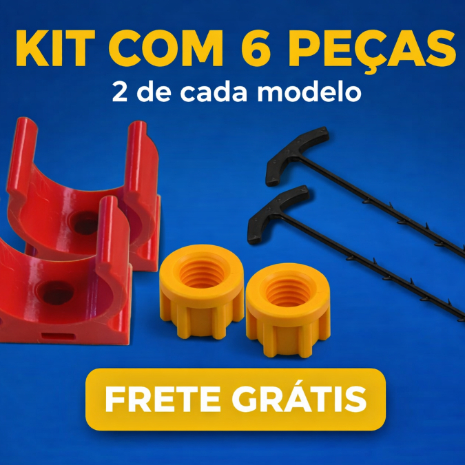Kit Utilidades Domésticas 3 em 1 - Suporte para Vassoura + Tampa para Silicone + Desentupidor de Ralo de Pia