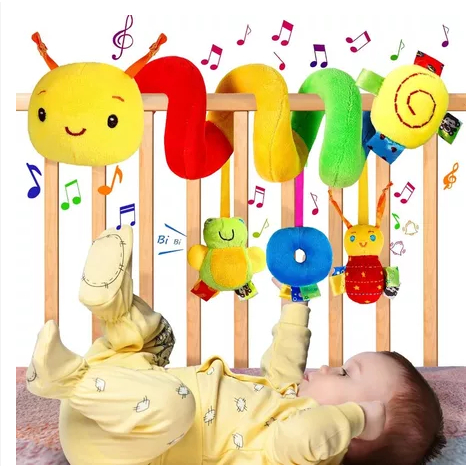 Chocalho em torno do carrinho de bebê torno brinquedo de pelúcia de atividade infantil, pode ser pendurado carro, cama p em Oferta na Shopee