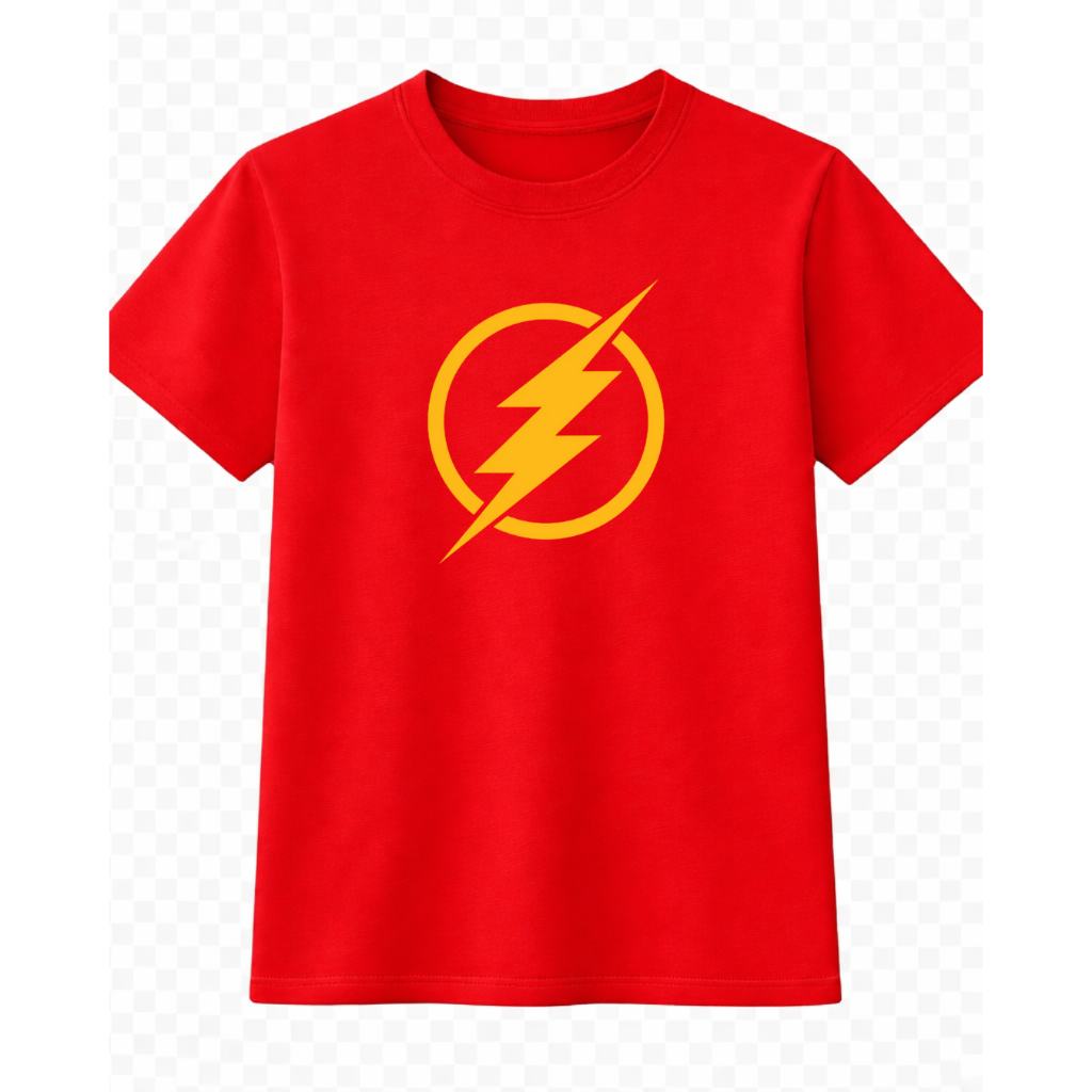 CAMISA 100% ALGODÃO PREMIUM FLASH FRESCO PARA USAR NO DIA A DIA SHORT OU CALÇA E VESTIDO SUPER HEROI