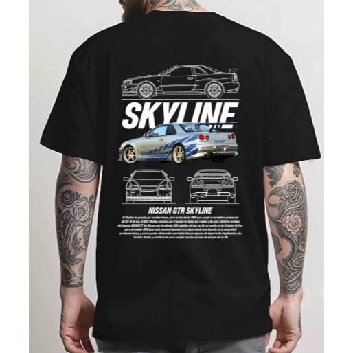 Camisa Camiseta StreetWear Nissan  Skyline GTR R-34 Game Gtr Carros Detalhes unissex