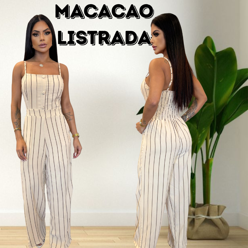 Macacão Feminino  Elegante Com Botões Para Mulheres em Oferta na Shopee