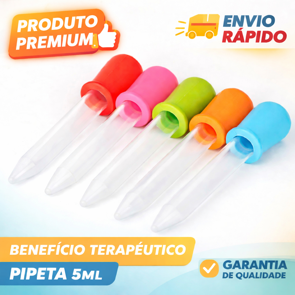 Kit Conta-Gotas de Silicone Colorido 5ml Pipetas Educativas para Coordenação Motora e Atividades Sensoriais