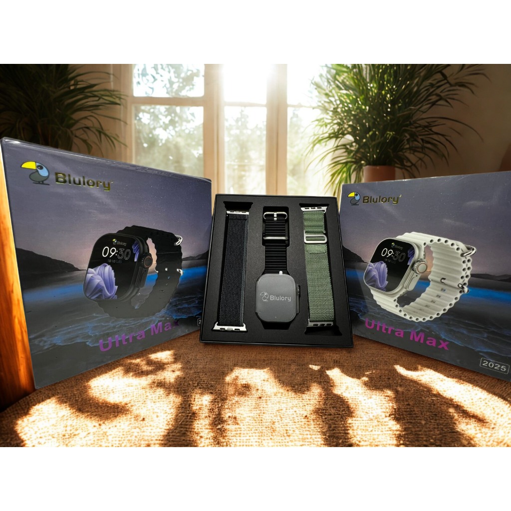 ⌚Relógio Smartwatch  Blulory Ultra Max com Bluetooth/Design Premium/Compativél Android e iOS/ Moderno e Multifuncional.