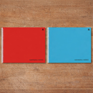 Caderno Escolar Cartografia Desenho 60 Folhas KBom Animativa Capa Lisa Vermelha e Azul Projetos Artísticos Papel 63g em Oferta na Shopee