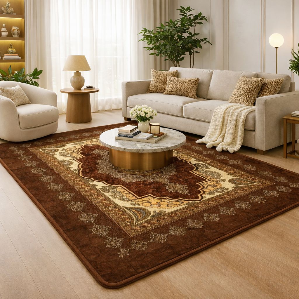 Tapete Indiano 2,00×1,50 Grande Luxo Sala Quarto Decorativo Moderno