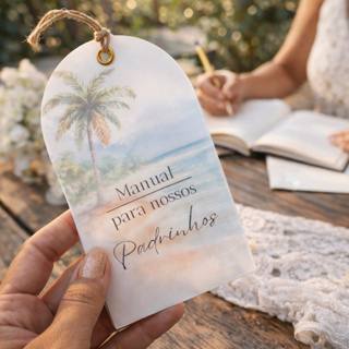 Manual dos Padrinhos de Casamento minimalista aquarela Capa Arco Vegetal em Oferta na Shopee