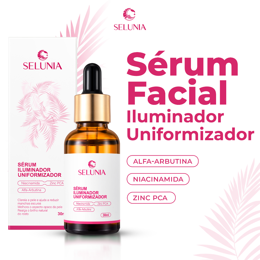 SELUNIA Sérum Facial Clareador lluminador Niacinamida+Zinc PCA+Alfa-Arbutina Tira Manchas 30ml