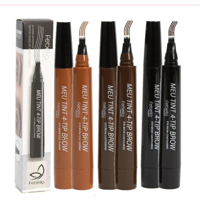✨ Caneta para Sobrancelha Fio a Fio 4 Pontas Febella – Meu Tint 4-Tip Brow | Original