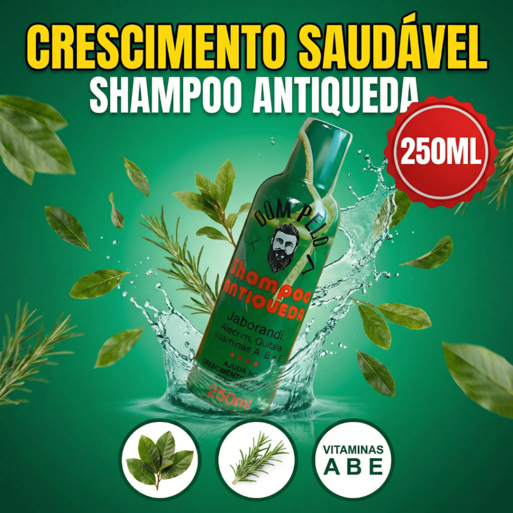 Shampoo para Cabelos Dom Pelo com Jaborandi, Alecrim e Quilaia – Fios Mais Fortes e Saudáveis em Oferta na Shopee