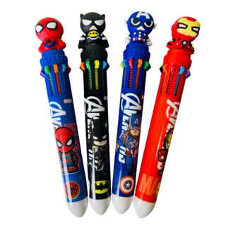 Canetas Esferográfica Homem Aranha Capitão América Batman Super Heróis 10 Cores em Oferta na Shopee