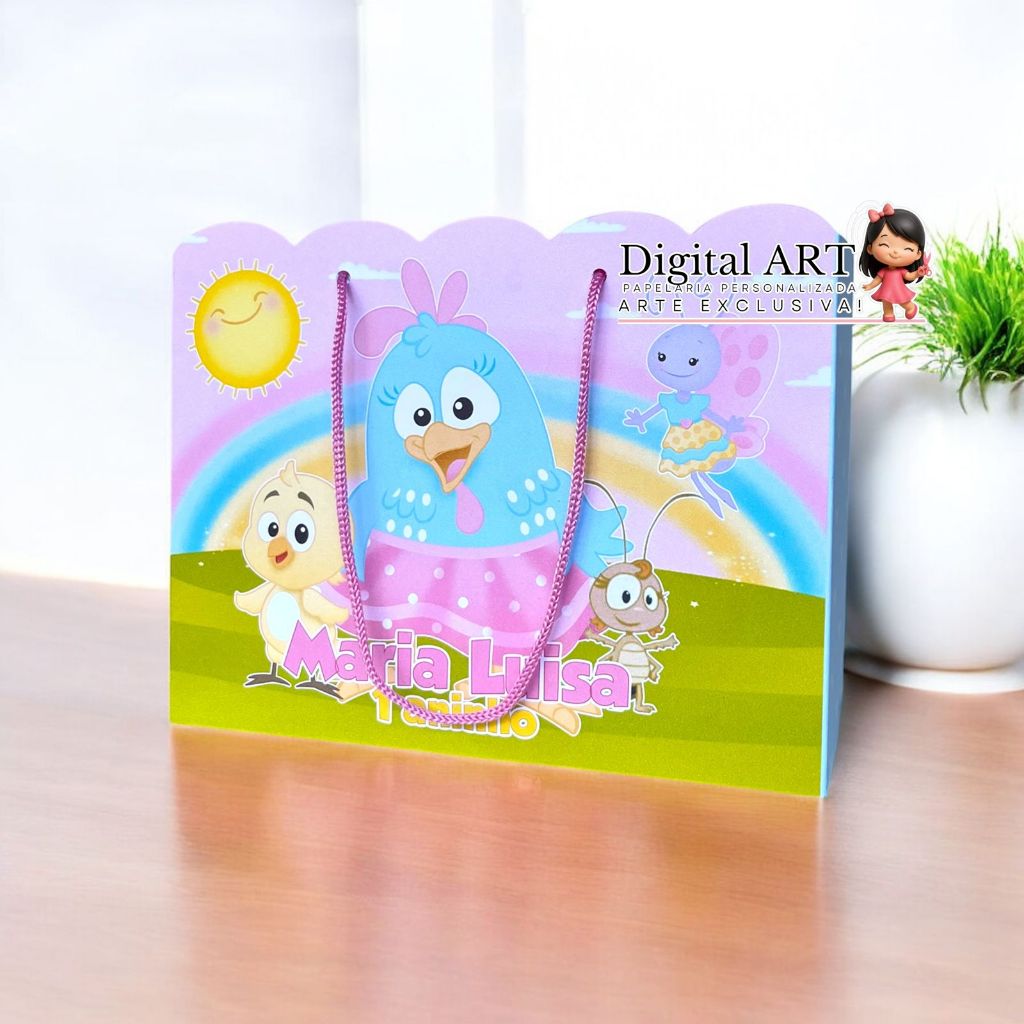 SACOLINHA Galinha Pintadinha Personalizado | Sacolinha | Lembrancinha aniversário PEGUE E MONTE