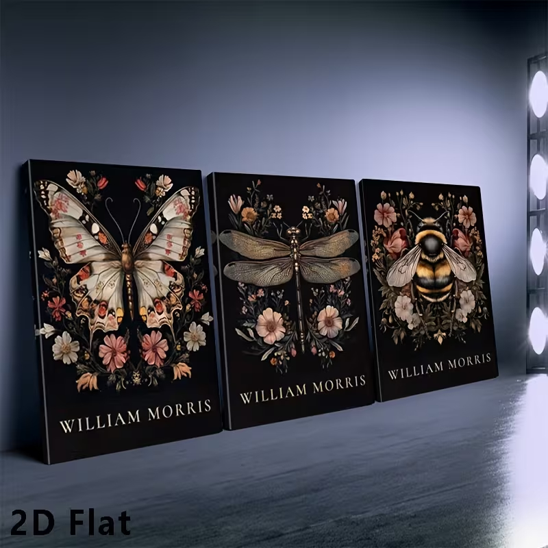 Quadro Decorativo Coleção Botânica William Morris Insetos
