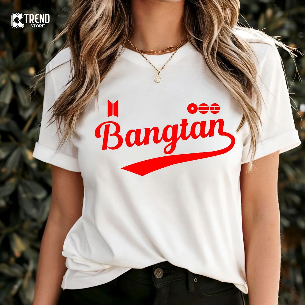 Camiseta Camisa Branca 100%Algodão Bangtan em Oferta na Shopee