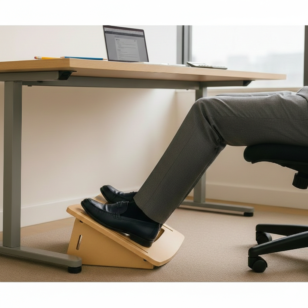 Apoio Descanso Suporte de Pé Ergonômico pés escritório regulável MDF cru Casa Quarto Pezinho em Oferta na Shopee