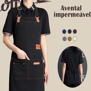 Avental resistente à água com bolso - Ajustável para cozinhar em casa em Oferta na Shopee