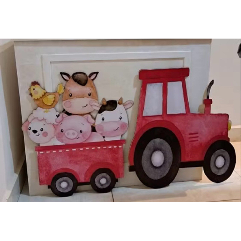 Decoração festa display trator carretinha festa infantil em Oferta na Shopee