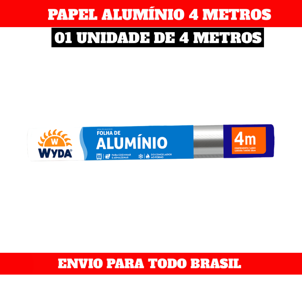 Papel Alumínio Wyda 4m - Comprar com Melhor Preço em Essenciais para Culinária