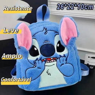 Mochila de Pelúcia Fofa Stitch Angel Bolsa Infantil Mochila Escolar Fofa com Orelha 3D Presente Infantil Bolsa de Ombro em Oferta na Shopee